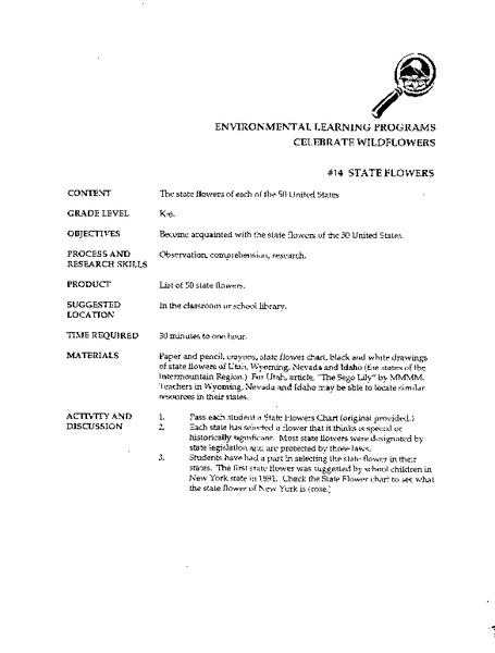 State Flowers Lesson Plan