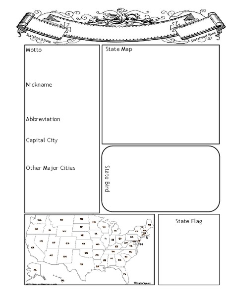 State Notebooking Pages Printables