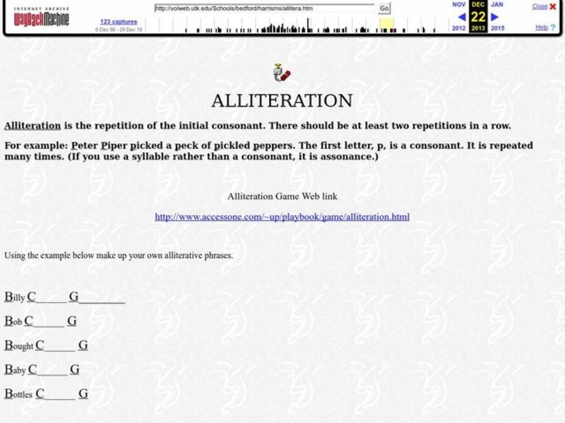 Alliterations Worksheet