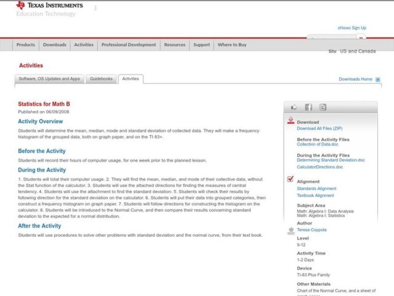 Statistics Lesson Plan