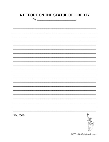 Statue of Liberty Worksheet