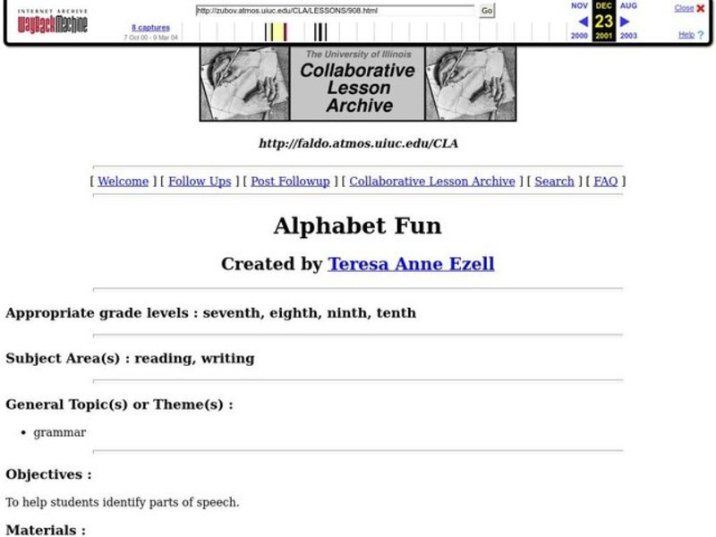 Alphabet Fun Lesson Plan