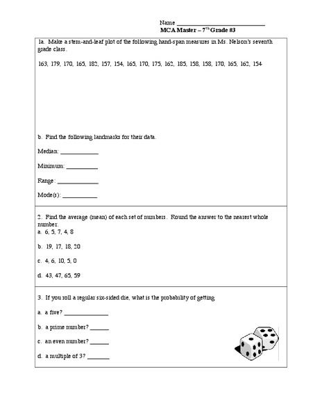 Stem-and-Leaf Plots Worksheet