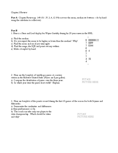 Stem-and-Leaf Plots Worksheet