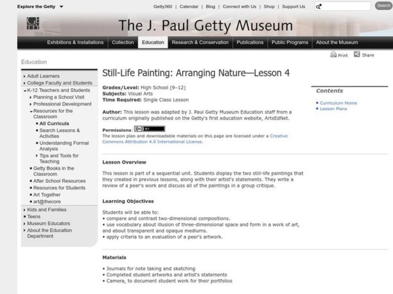 Still-Life Painting: Arranging Nature Lesson Plan