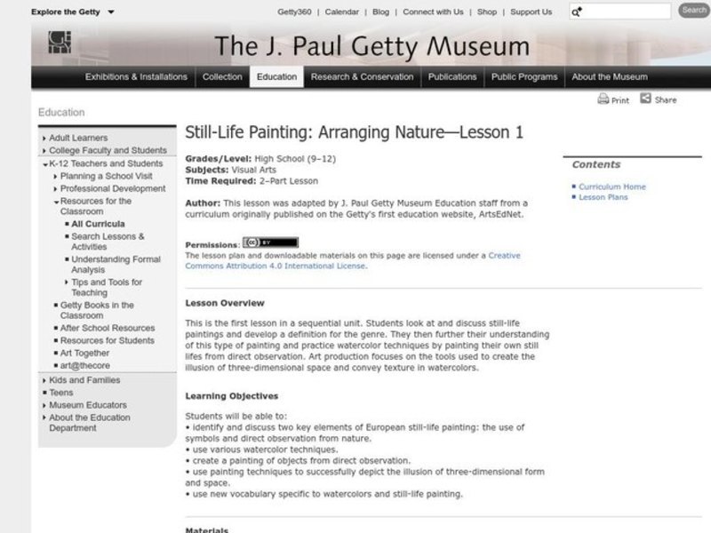 Still-Life Painting: Arranging Nature Lesson Plan