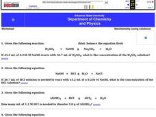 Stoichiometry Worksheet