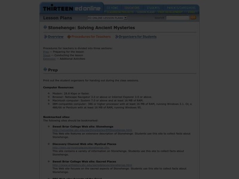 Stonehenge: Solving Ancient Mysteries Lesson Plan