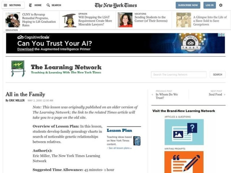 All in the Family Lesson Plan