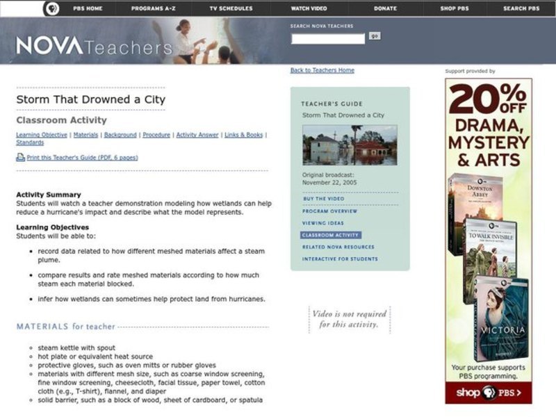 Storm That Drowned a City Lesson Plan