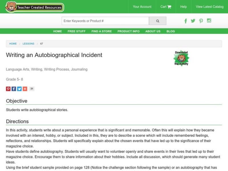 All About Me Lesson Plan