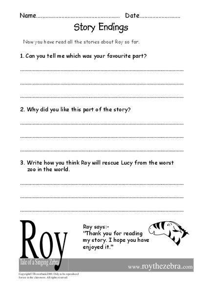 Story Endings Worksheet
