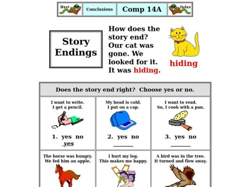 Story Endings Worksheet