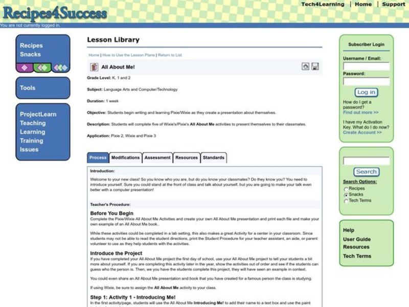 All About Me! Lesson Plan