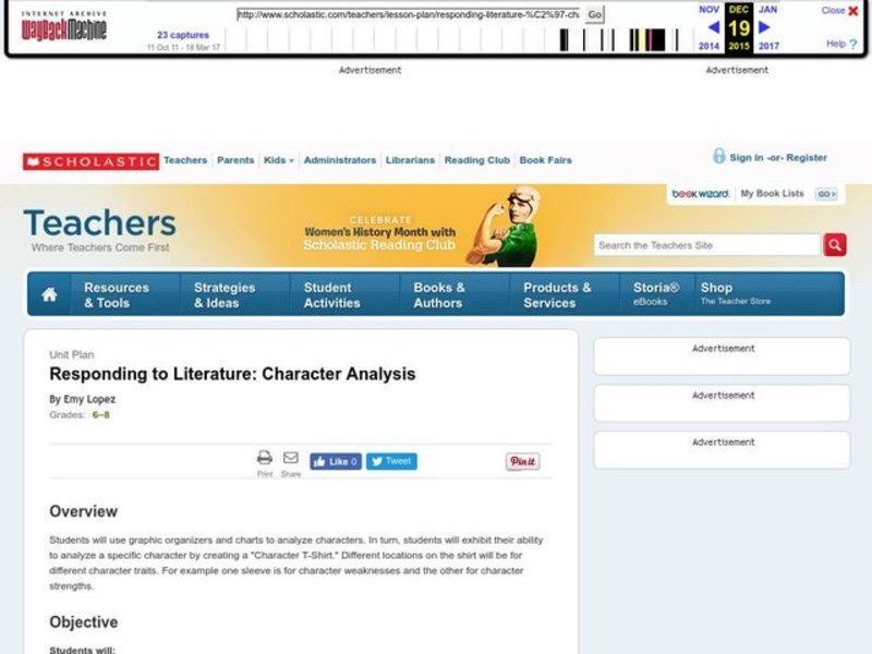 Story Elements Lesson Plan