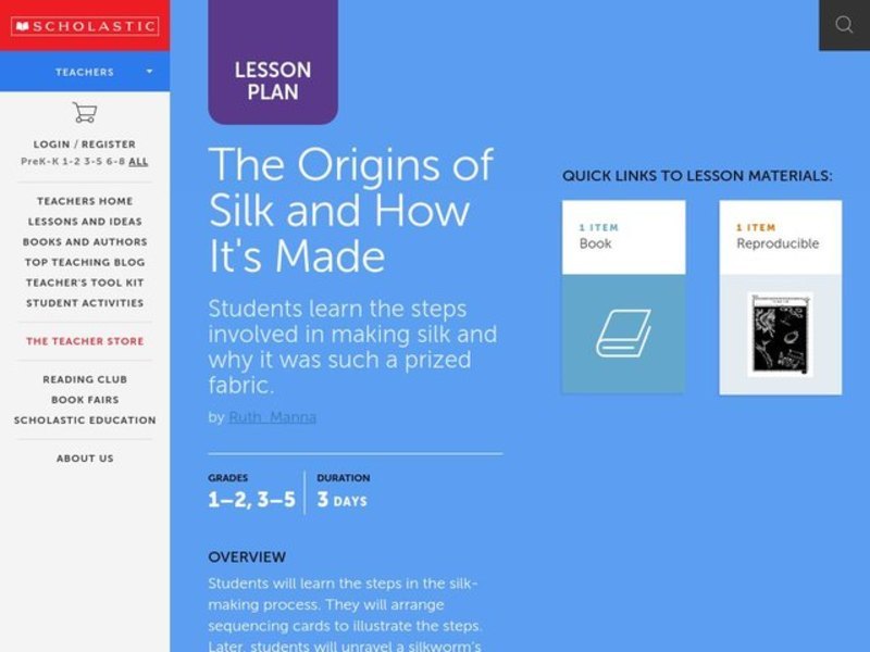 Story Of Silk Lesson Plan