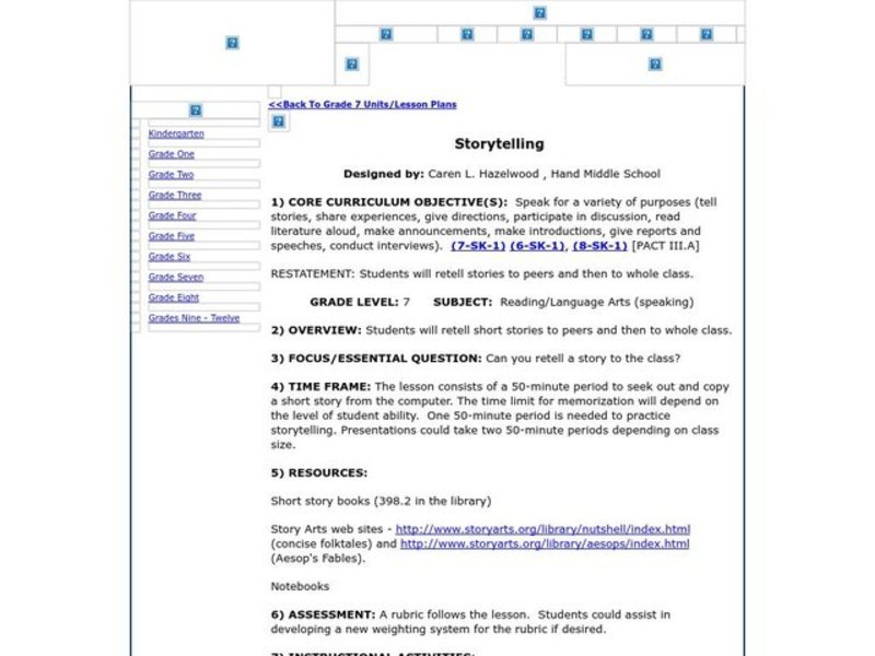 Storytelling Lesson Plan