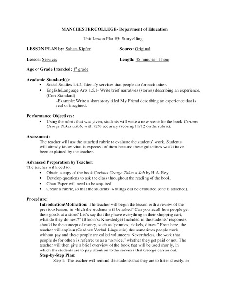 Storytelling Lesson Plan