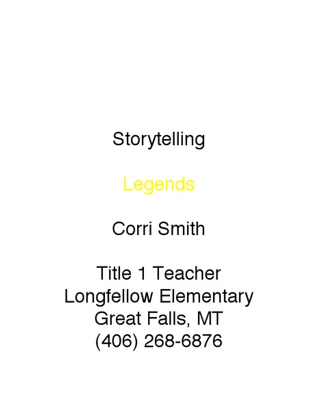 Storytelling Lesson Plan