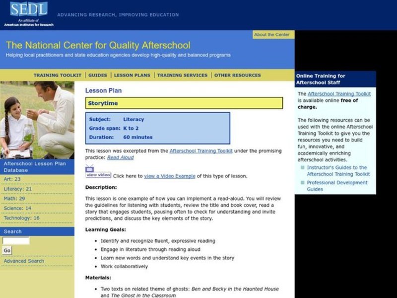 Storytime Lesson Plan