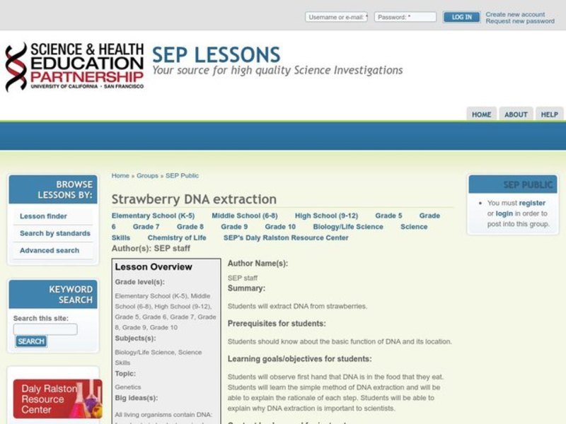 Strawberry DNA extraction Lesson Plan
