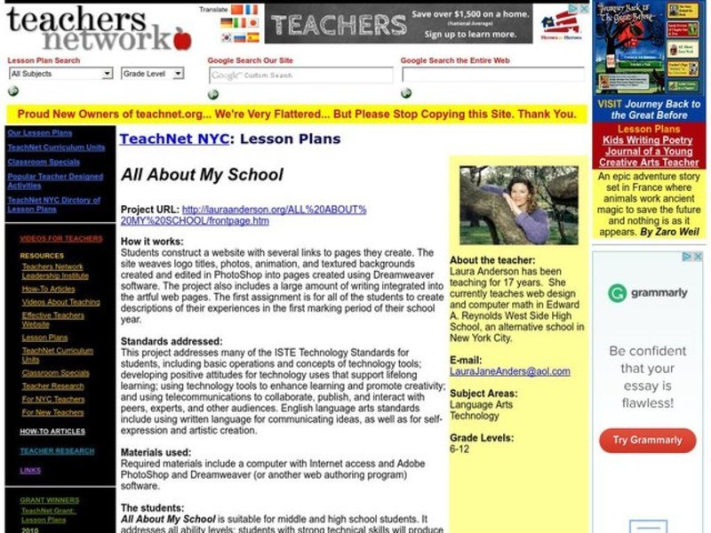 All About My School Lesson Plan