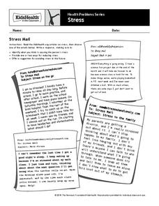 Handout: Stress (Grades 6 to 8) Worksheet