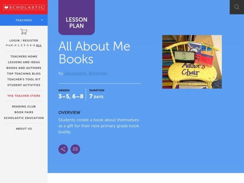 All About Me Books Lesson Plan