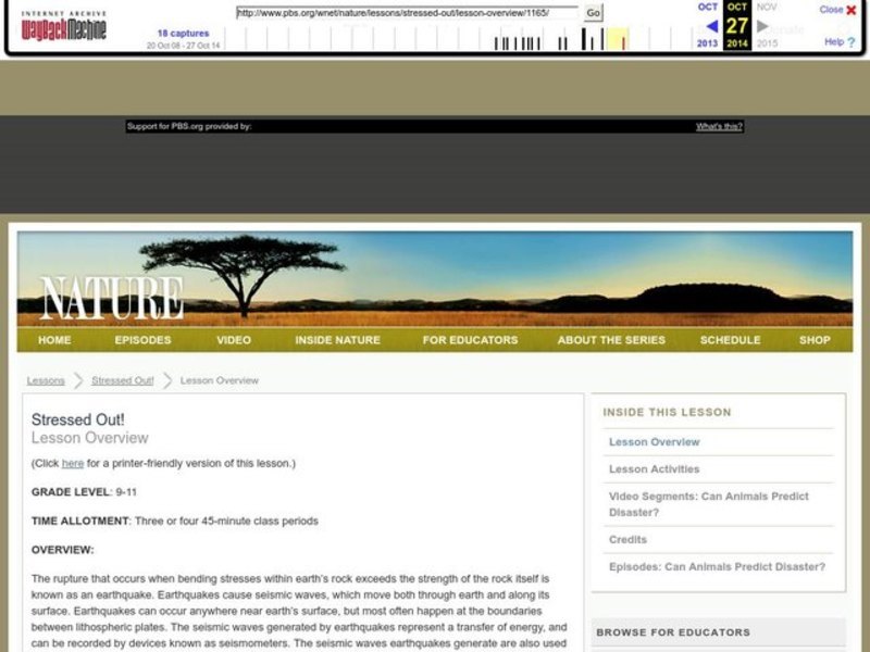 Stressed Out! Lesson Plan