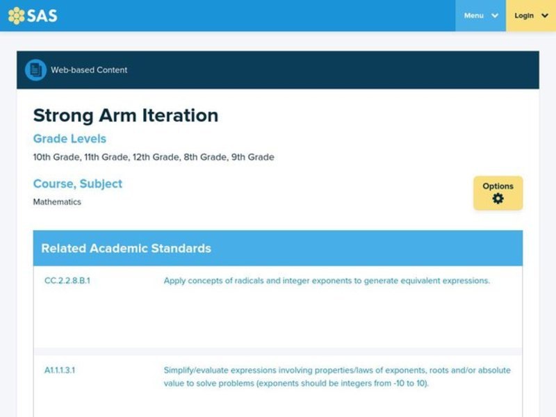 Strong Arm Iteration Lesson Plan