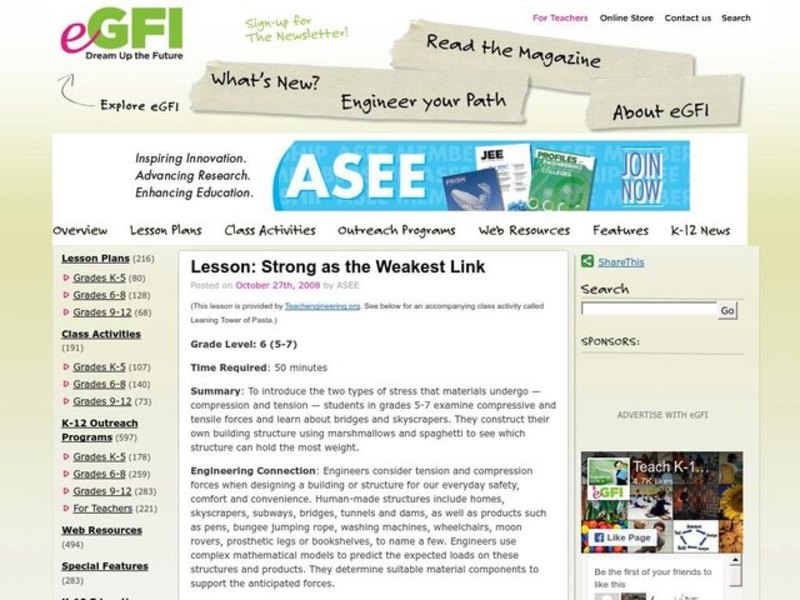 Strong as the Weakest Link Lesson Plan