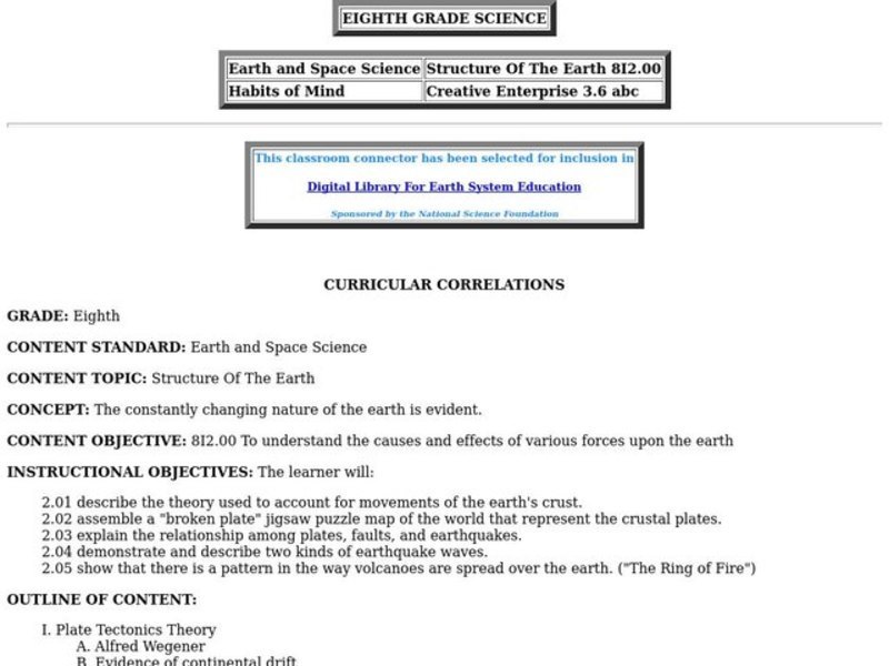 Structure of the Earth Lesson Plan