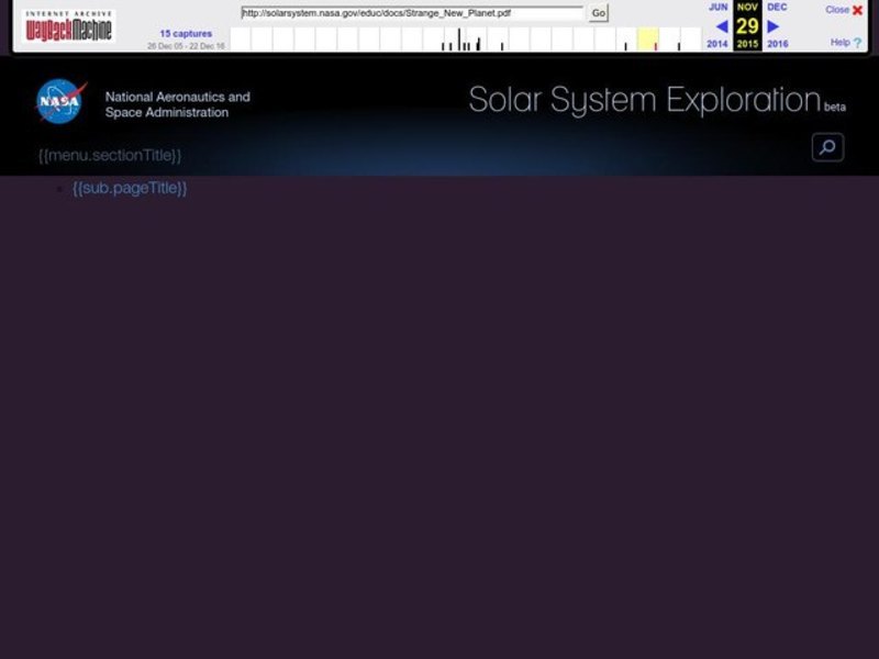 Strange New Planet Lesson Plan
