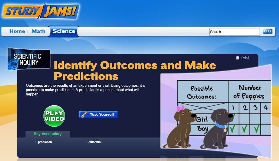 Study Jams! Identify Outcomes and Make Predictions Interactive