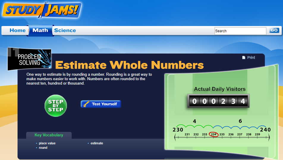 Study Jams! Estimate Whole Numbers Interactive