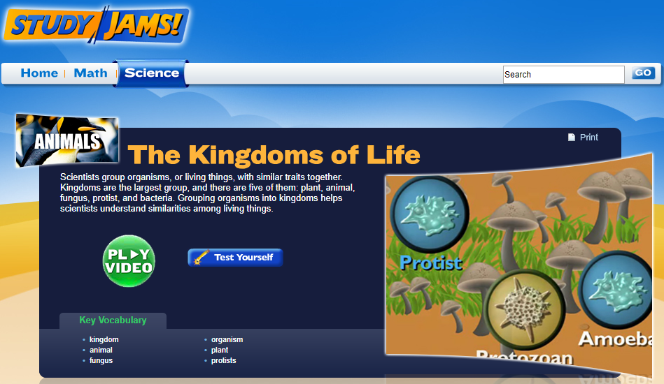 Study Jams! The Kingdoms of Life Interactive