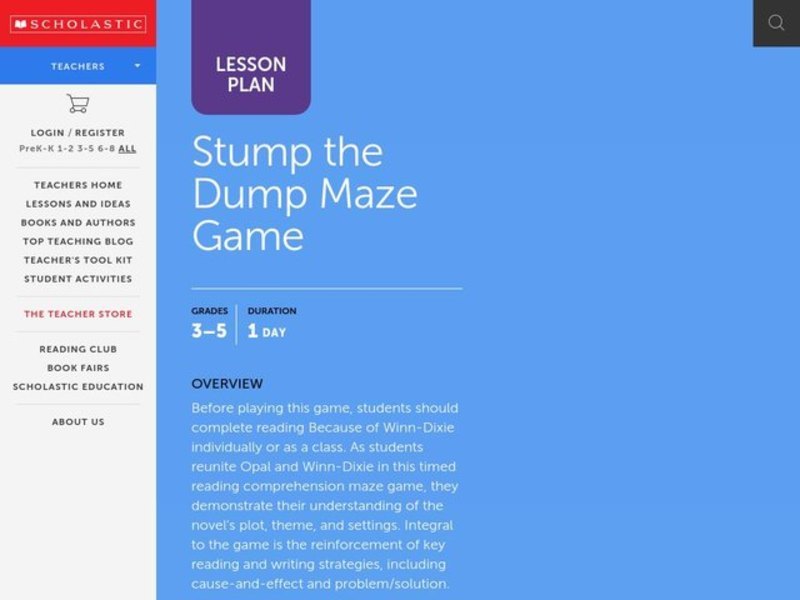 Stump the Dump Maze Game Lesson Plan