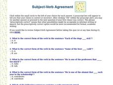 Subject and Verb Agreement Interactive