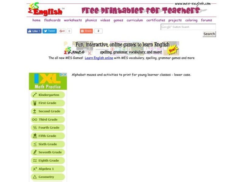 Alphabet and Phonics Mazes Worksheet