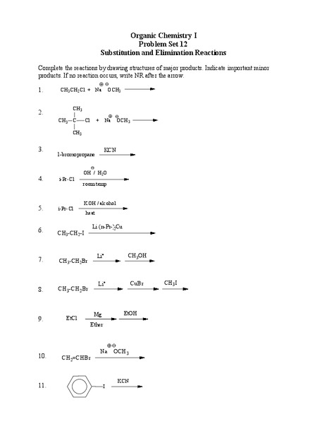 Substitution and Elimination Reactions Lesson Plan
