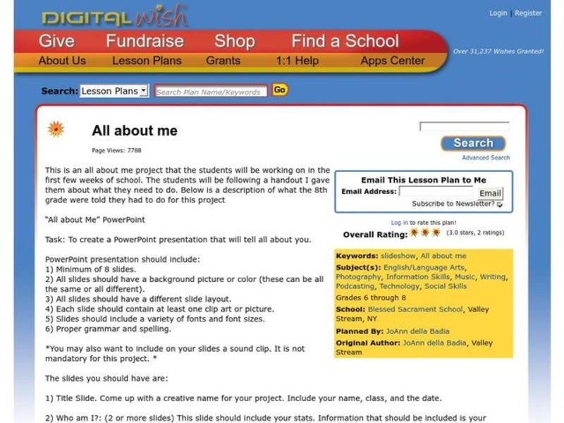 All About Me Lesson Plan