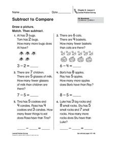 Subtract to Compare Worksheet