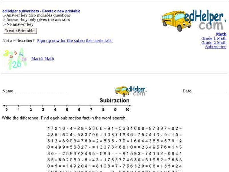 Subtraction Interactive