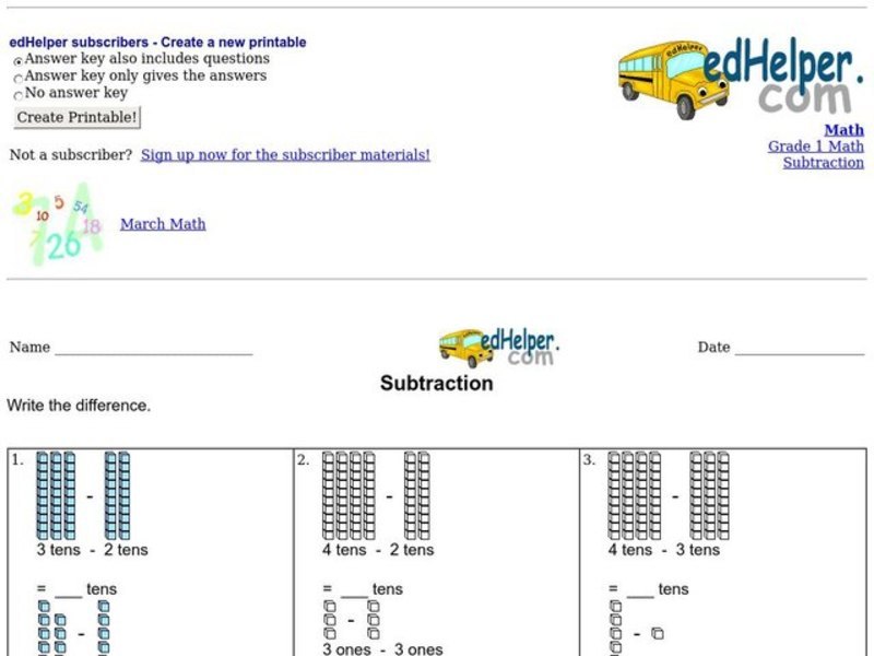Subtraction Interactive