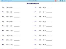 Subtraction Worksheet