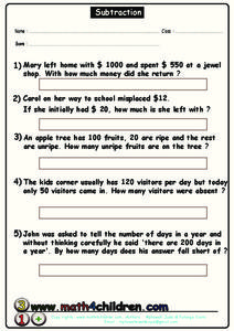 Subtraction Worksheet