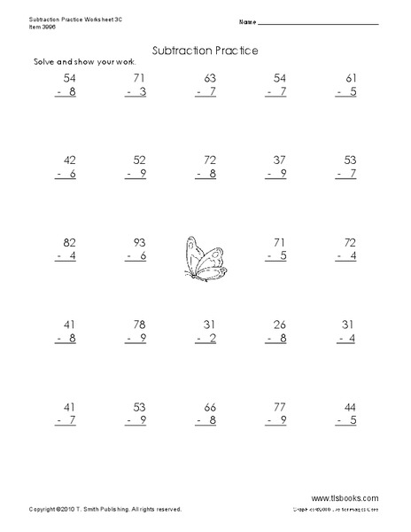 Subtraction Practice Worksheet