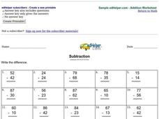 Subtraction Practice #2 Worksheet