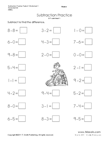 Subtraction Practice Worksheet