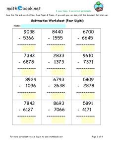 Subtraction Worksheet Worksheet